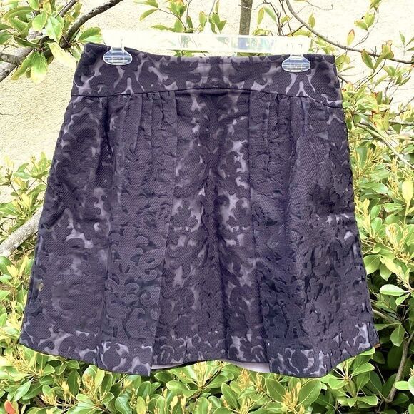 Tory Burch Etta Black Lace Damask Embroidered A-Line Mini Skirt Size 8. EUC! - Picture 4 of 7